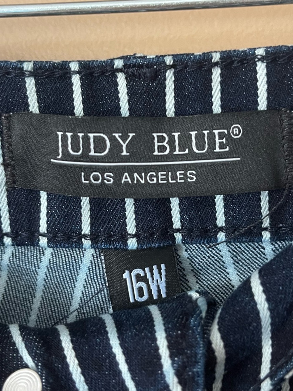 Judy Blue Striped Navy Pinstripe Trouser size 16w new with tags - Picture 9 of 9